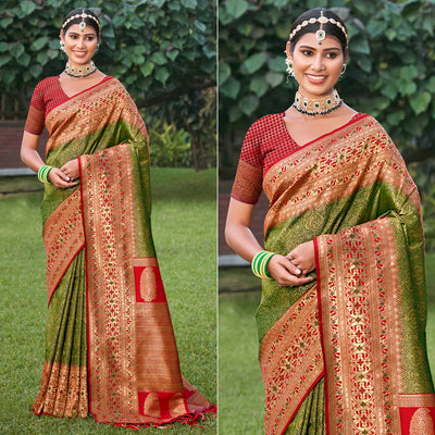 green-woven-kanjivaram-silk-saree-with-tassels-1