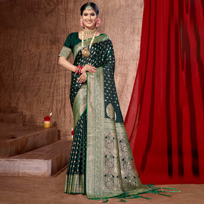 green-woven-banarasi-silk-saree-with-tassels-8