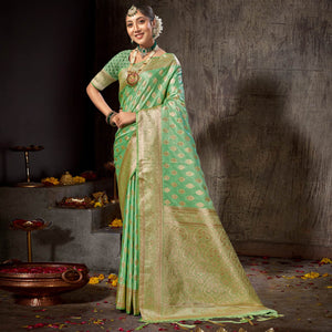 green-woven-banarasi-silk-saree-with-tassels-6