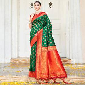 green-woven-banarasi-silk-saree-with-tassels-9