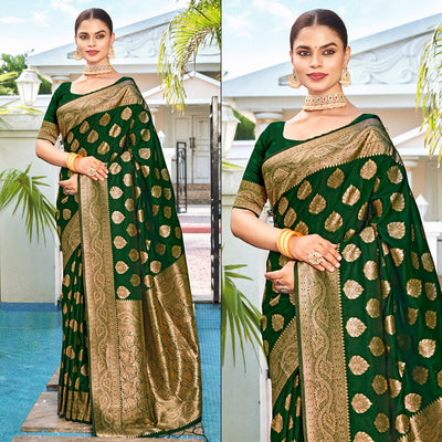 8green-floral-woven-banarasi-silk-saree