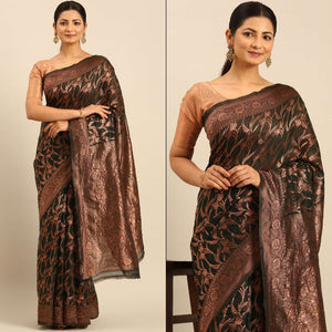 green-floral-woven-cotton-silk-saree-2