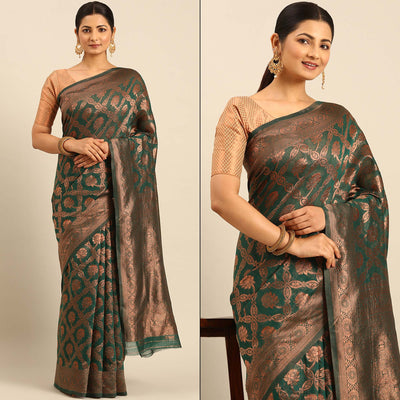 20green-floral-woven-cotton-silk-saree-4