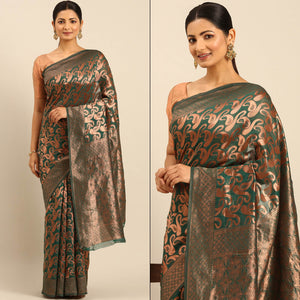 green-floral-woven-cotton-silk-saree-7