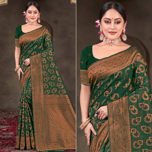 green-woven-printed-cotton-silk-saree