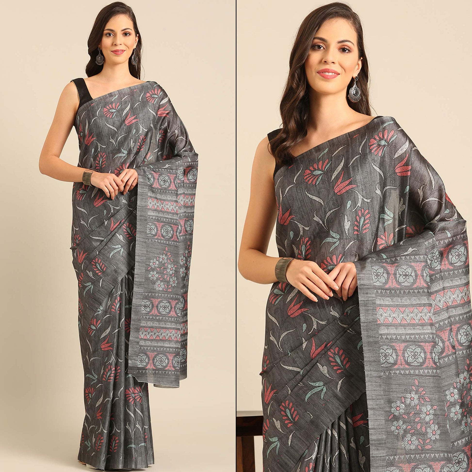 grey-floral-digital-printed-cotton-blend-saree