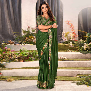 2green-floral-foil-printed-chiffon-saree-with-tassels