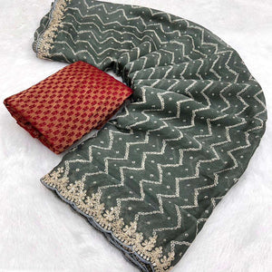 grey-bandhani-printed-chiffon-saree-with-sequins-embroidered-border