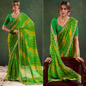 green-printed-chiffon-saree-with-sequins-border-2