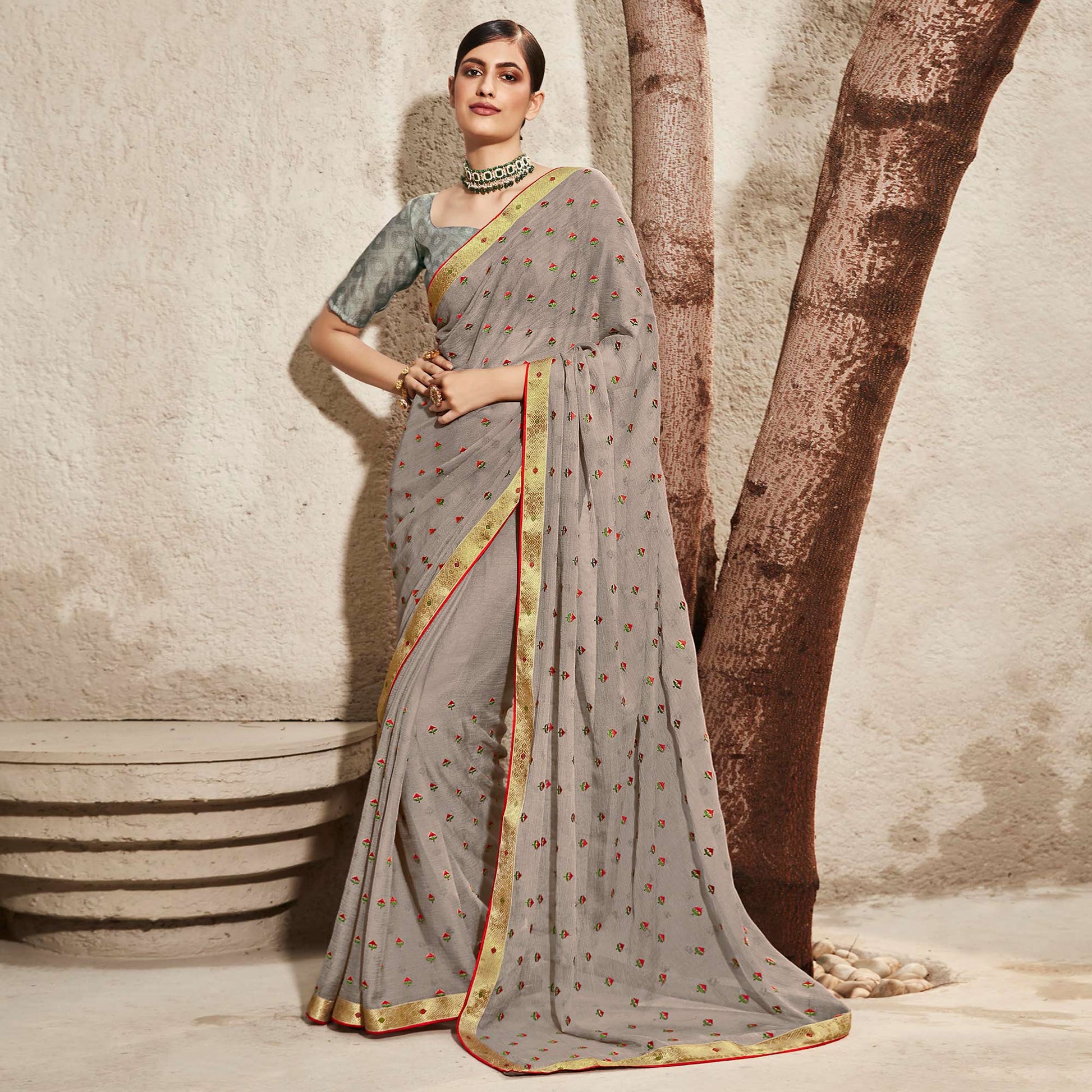 grey-floral-embroidered-chiffon-saree-1