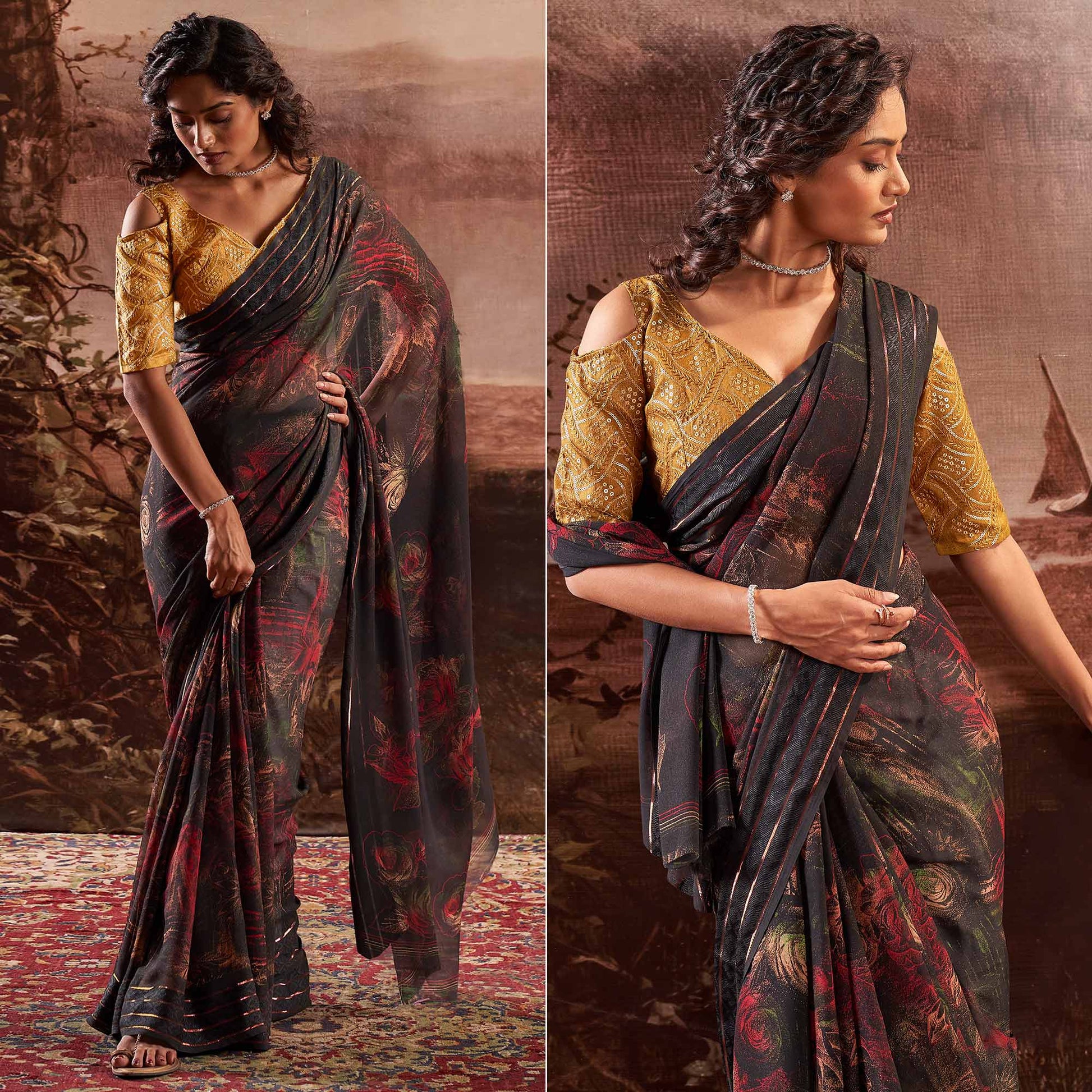 grey-floral-printed-georgette-saree-14