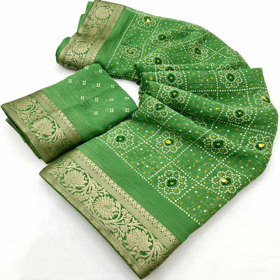 green-bandhani-printed-chiffon-saree-11