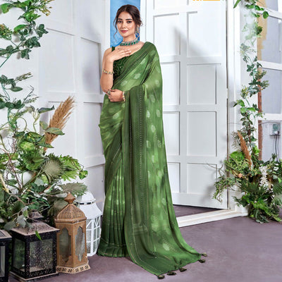 green-woven-fancy-fabric-saree-with-tassels-1