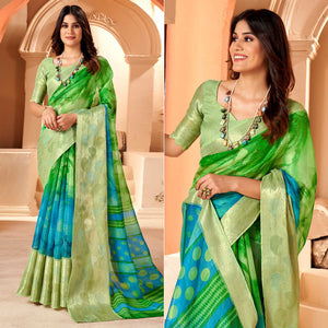 1green-blue-printed-organza-saree-with-woven-border