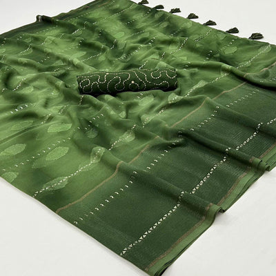 green-woven-georgette-saree