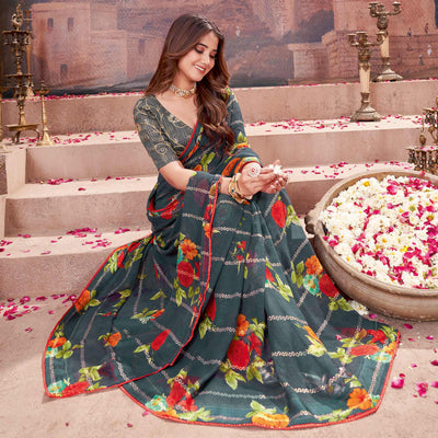 grey-floral-foil-printed-georgette-saree-3