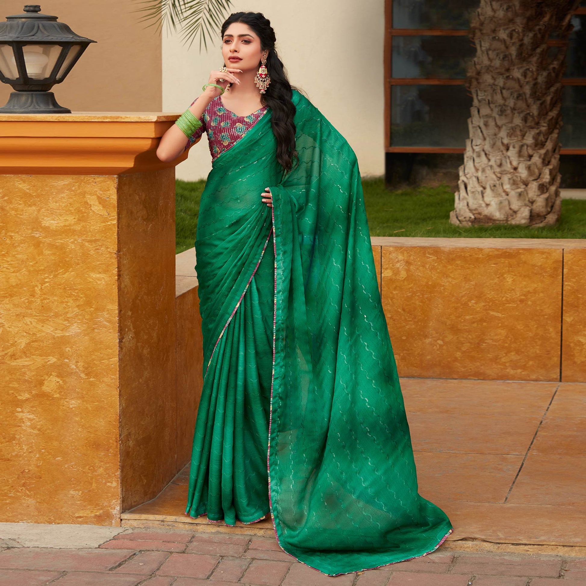 green-sequins-embroidered-chiffon-saree-2