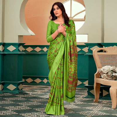 12green-floral-printed-linen-saree