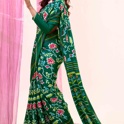 green-floral-mill-printed-tussar-silk-saree