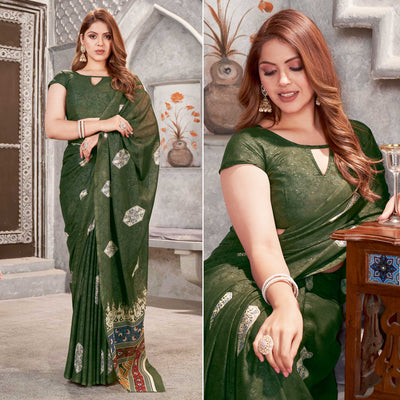 green-floral-printed-chiffon-saree-9