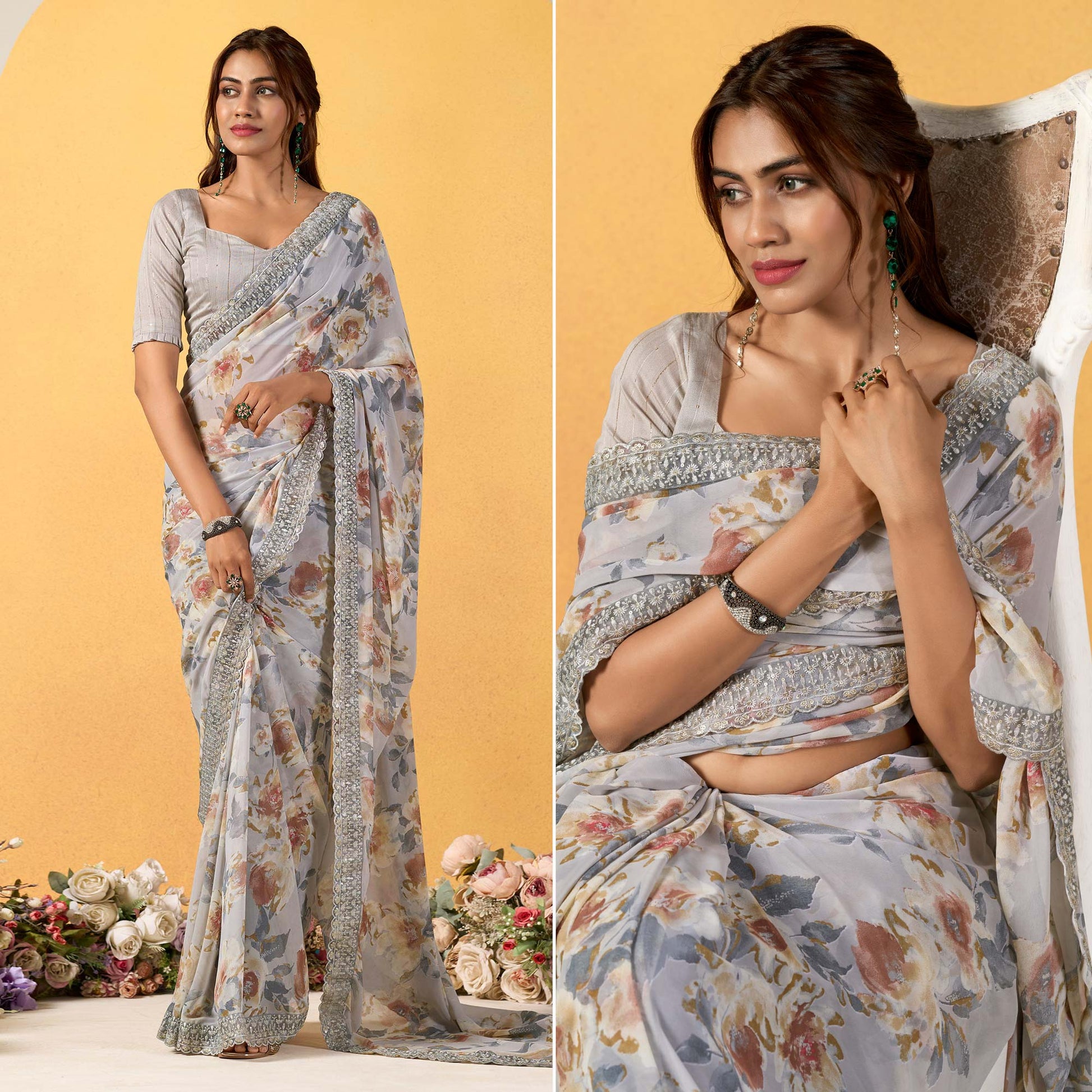 grey-floral-printed-chiffon-saree-with-designer-border
