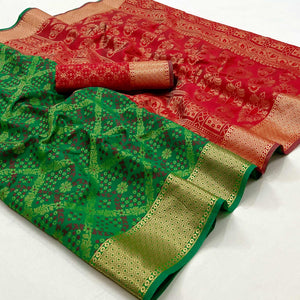 green-floral-woven-art-silk-saree-8