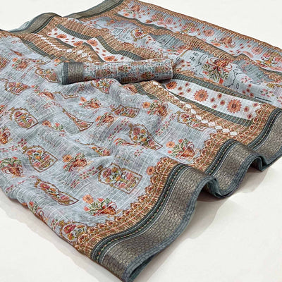 grey-digital-printed-linen-saree-3