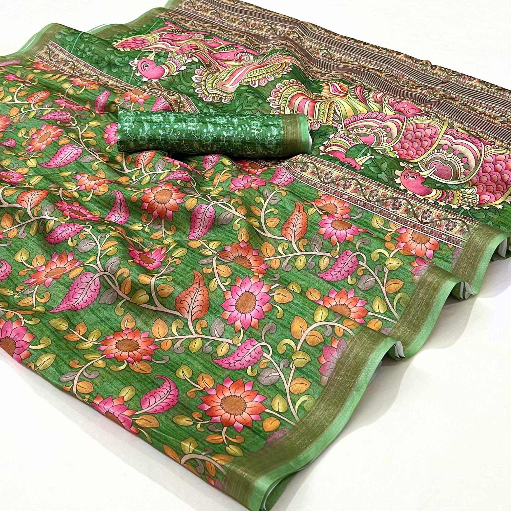 green-floral-digital-printed-cotton-silk-saree-2