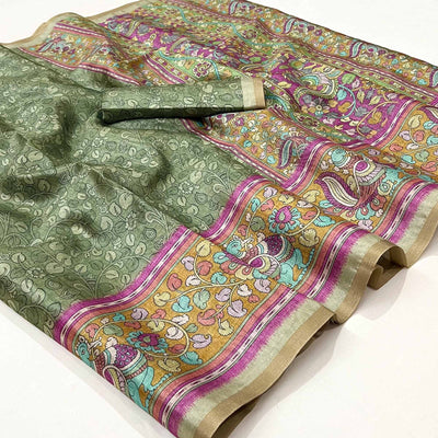 green-floral-digital-printed-cotton-silk-saree-1