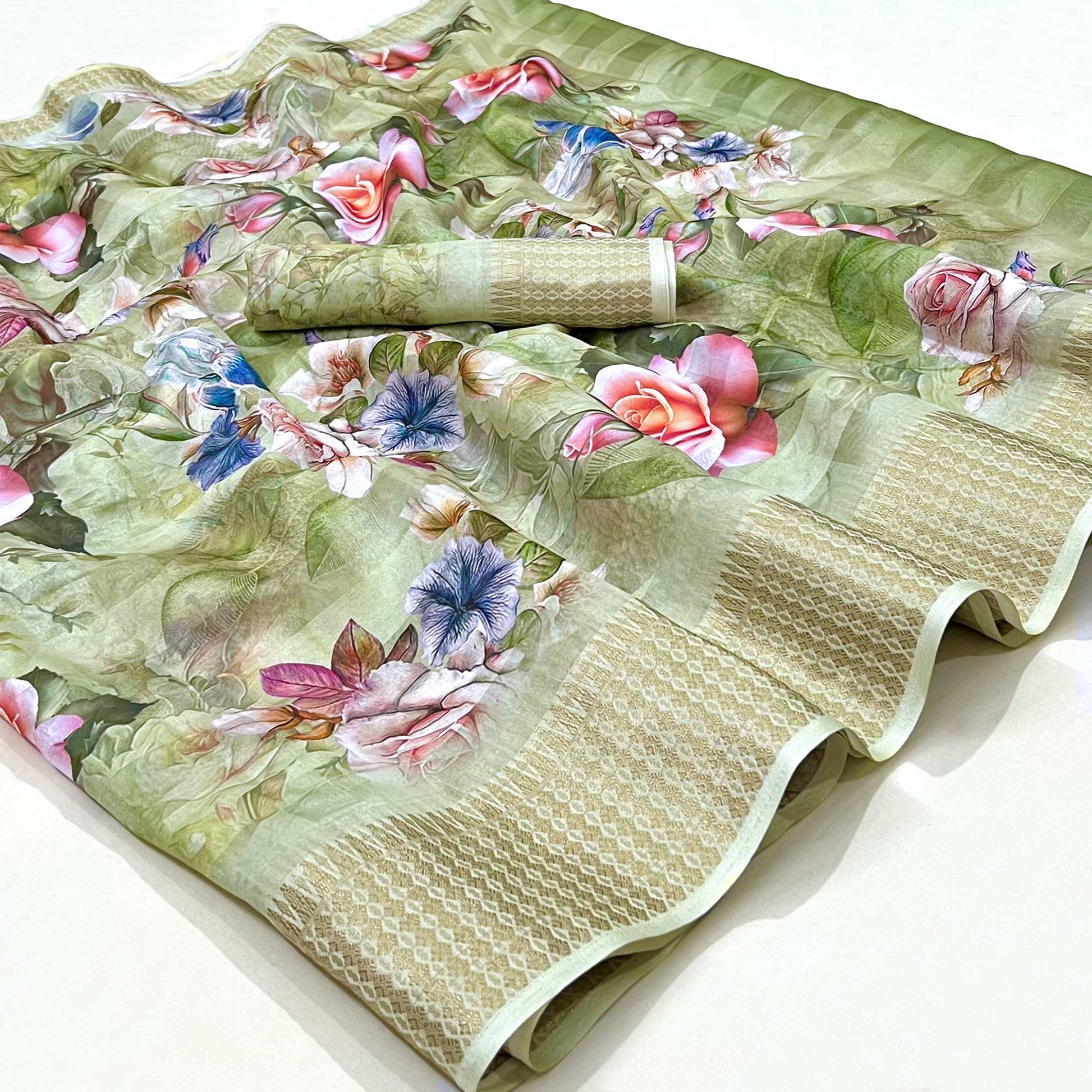 green-floral-digital-printed-cotton-silk-saree-4