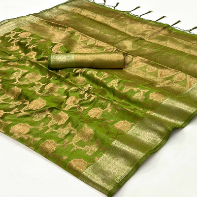 green-floral-woven-organza-saree-5