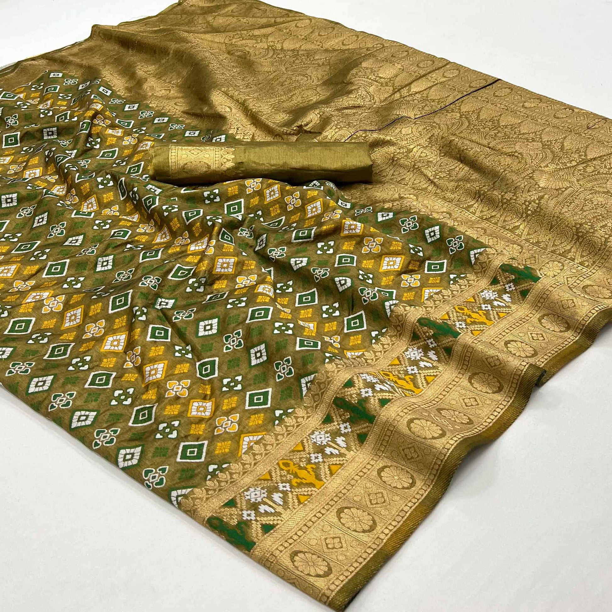 Mehendi Green Woven Art Silk Saree