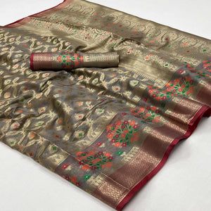 grey-floral-woven-organza-saree-7