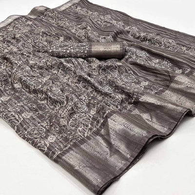 grey-floral-printed-cotton-blend-saree-1
