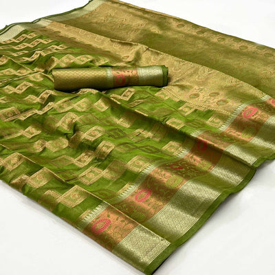 green-floral-woven-organza-saree-8