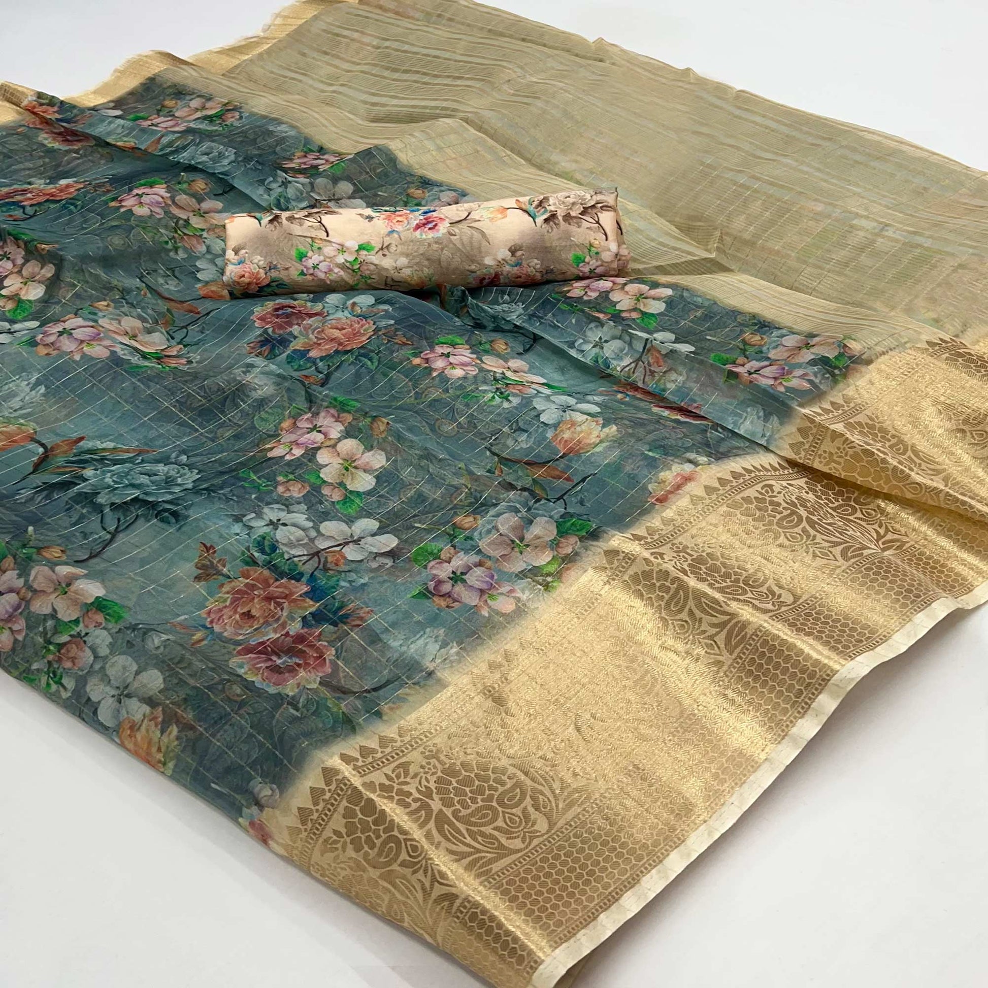 grey-beige-floral-digital-printed-with-woven-border-organza-saree