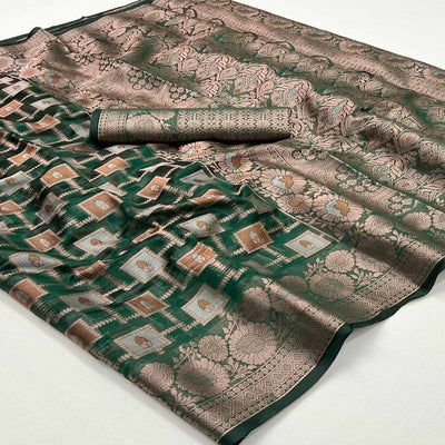 green-floral-woven-organza-saree-9