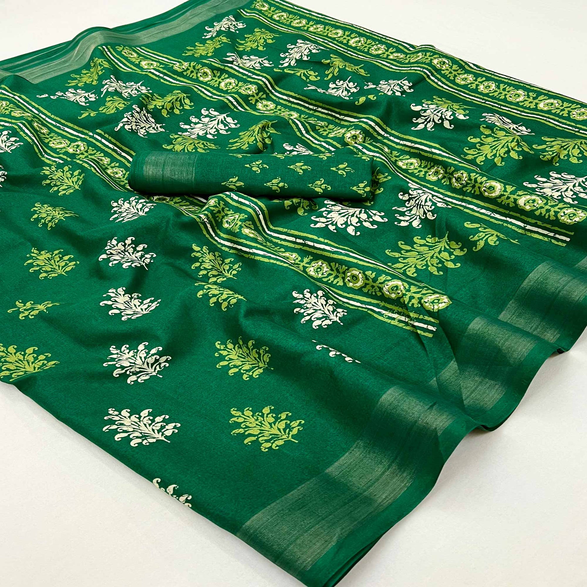 green-printed-dola-silk-saree-with-woven-border