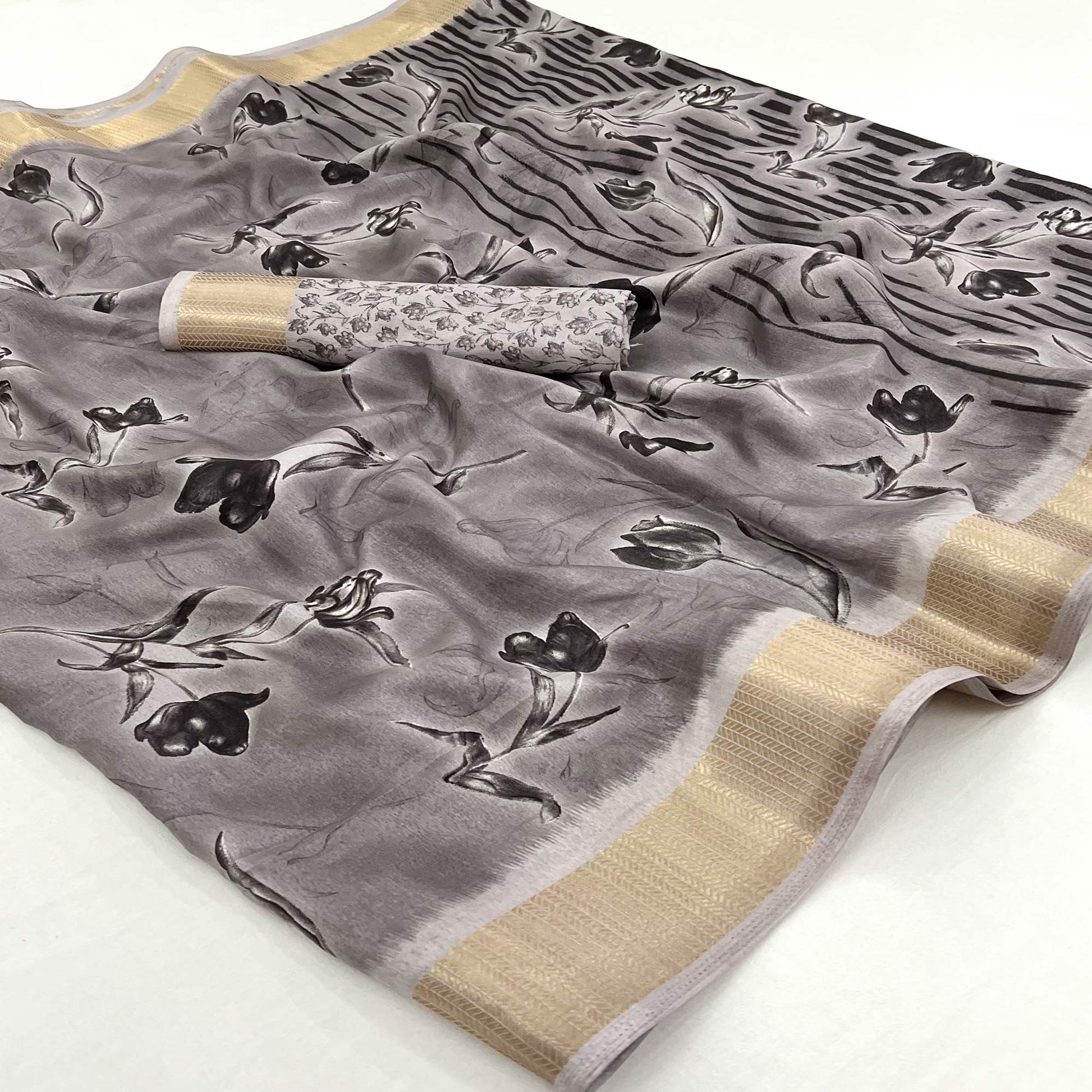 grey-floral-printed-dola-silk-saree-with-woven-border-2