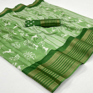green-printed-dola-silk-saree-with-woven-border-1