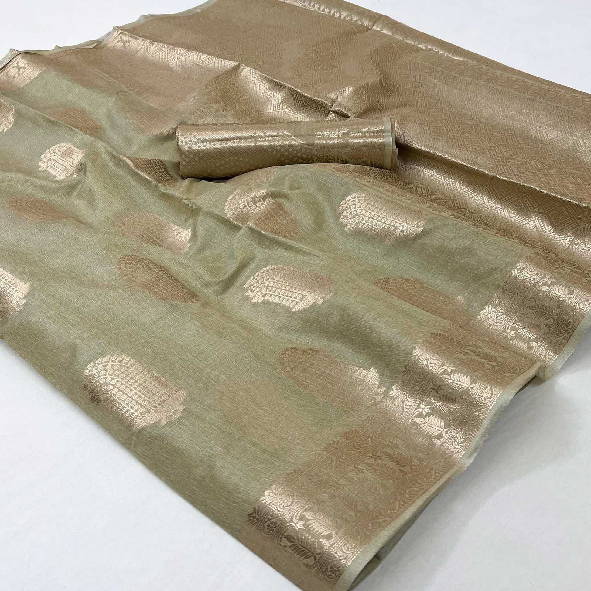 green-floral-woven-georgette-saree