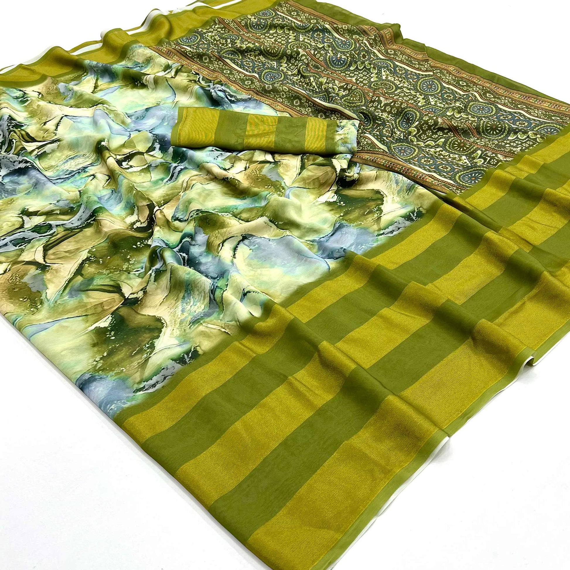 green-digital-printed-viscose-saree-3