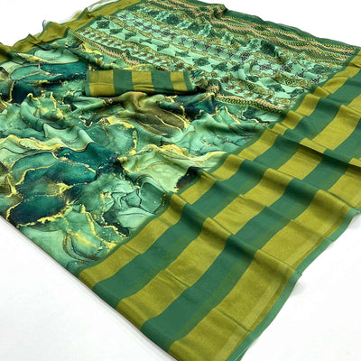 green-digital-printed-viscose-saree-4