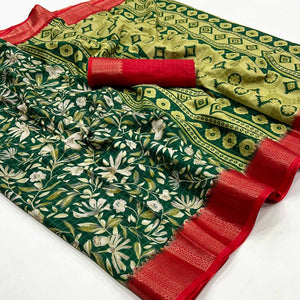 green-floral-printed-dola-silk-saree-with-woven-border-3