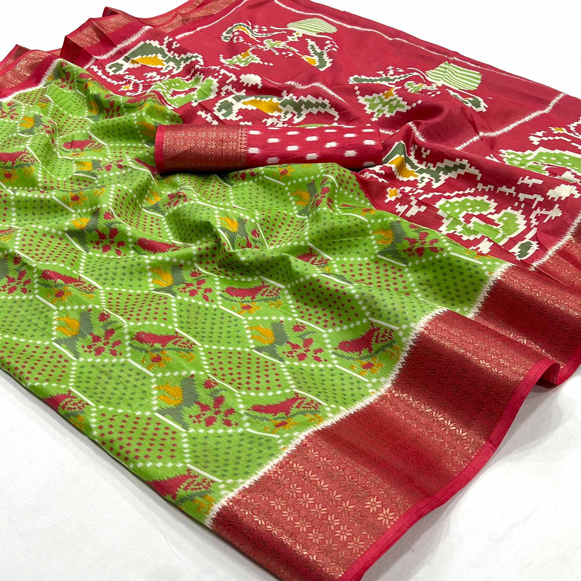 green-printed-dola-silk-saree-with-woven-border-2