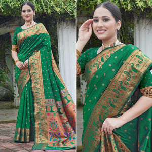 green-woven-paithani-art-silk-saree-6