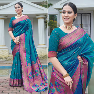 Morpich Woven Paithani Art Silk Saree