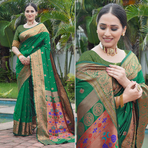 green-woven-paithani-art-silk-saree-3