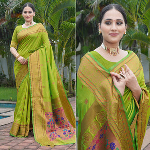 green-woven-paithani-art-silk-saree-2