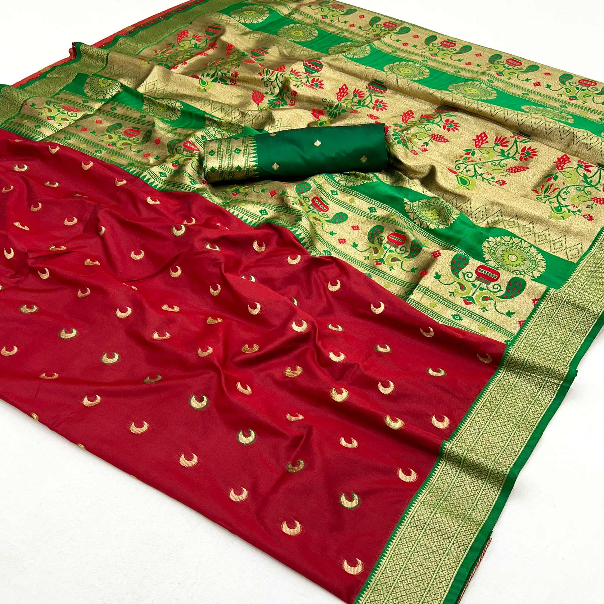 Maroon Woven Pure Silk Paithani Saree